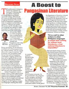 A Boost to Pangasinan Literature